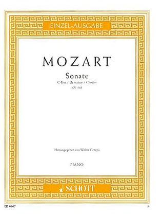 Book cover for Sonata in C Major, KV 545, “Sonata Facile”