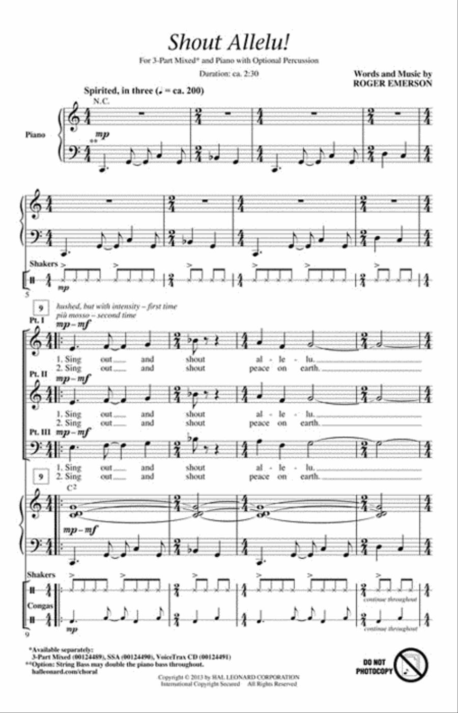 Shout Allelu! 3-Part scores gallery preview page 2