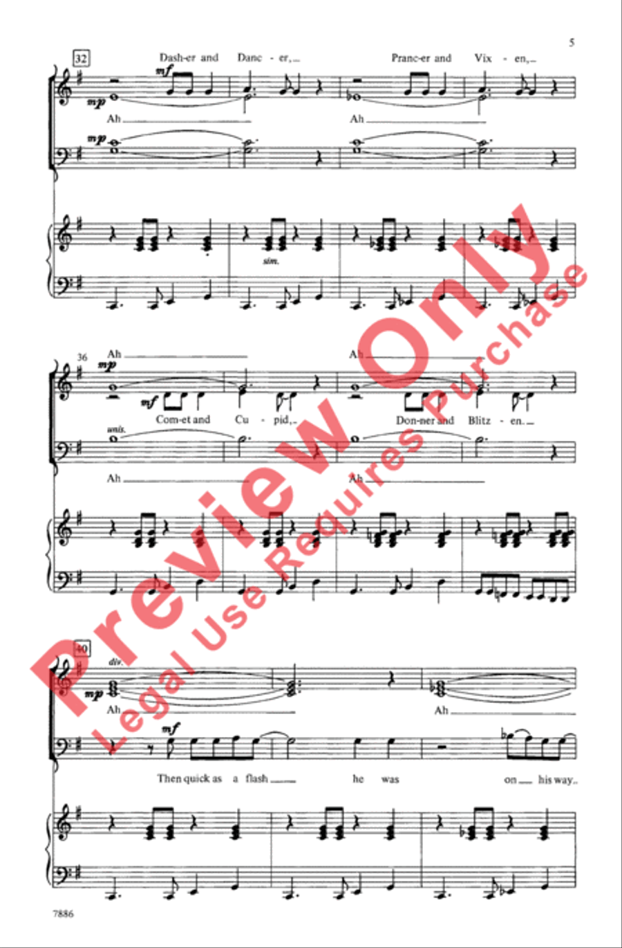 On the Roof (I Saw Santa Claus) 4-Part scores gallery preview page 5