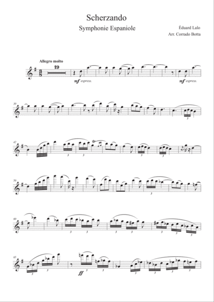 Scherzando, Edouard Lalo Symphonie Espagnol Flute Solo scores gallery preview page 1
