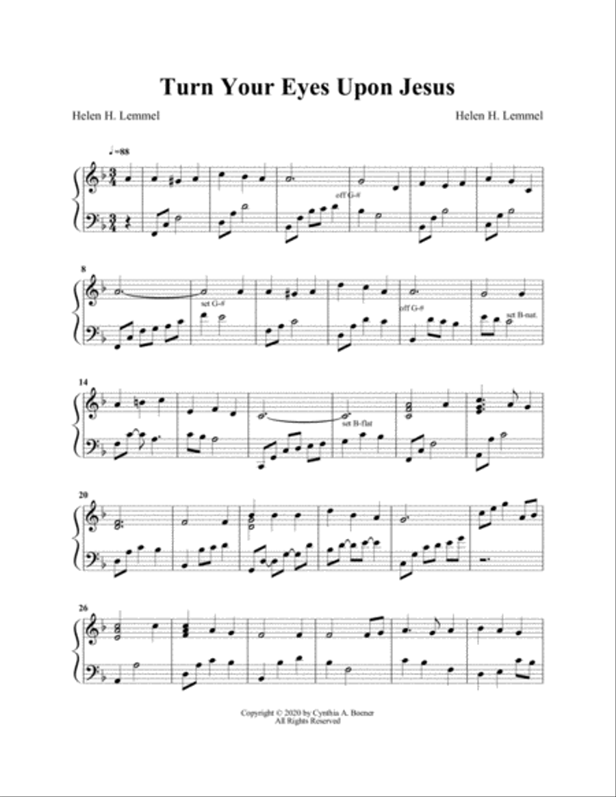Turn Your Eyes Upon Jesus Harp scores gallery preview page 1