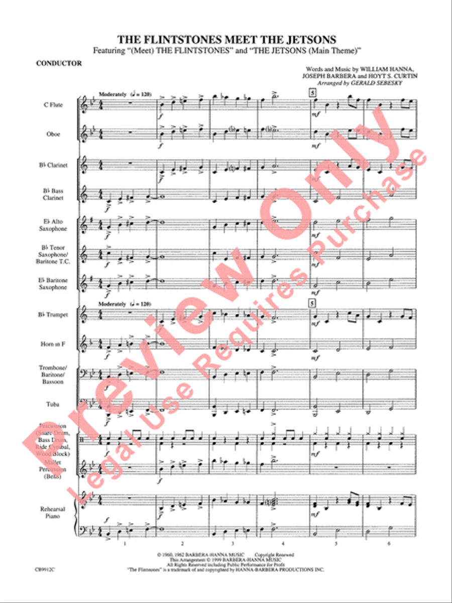 The Flintstones Meet the Jetsons Concert Band scores gallery preview page 3