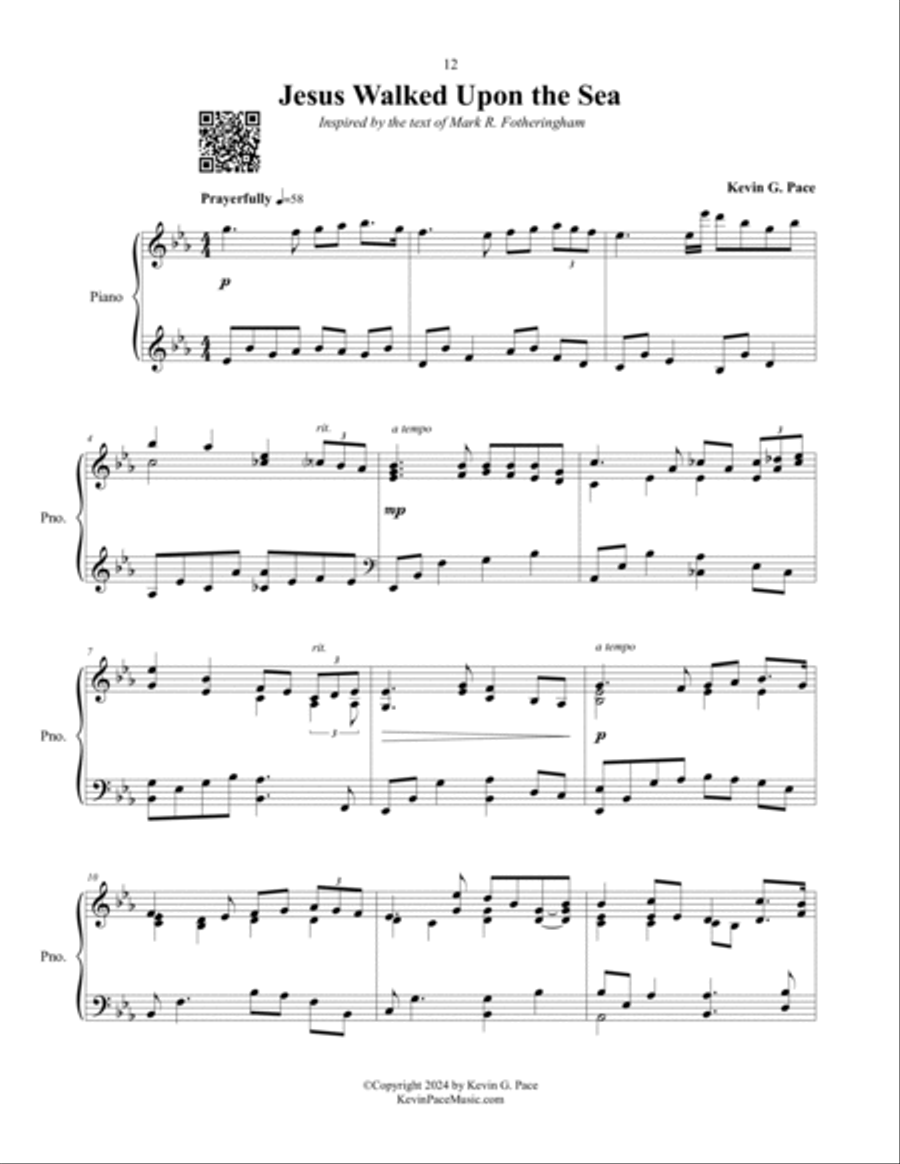 Jesus Walked Upon the Sea, piano solo Piano Solo scores gallery preview page 2