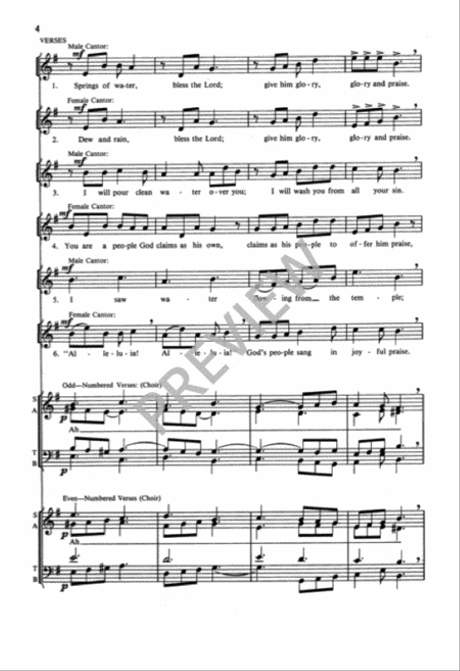 Sprinkling Rite: Cleanse Us, Lord 4-Part scores gallery preview page 5
