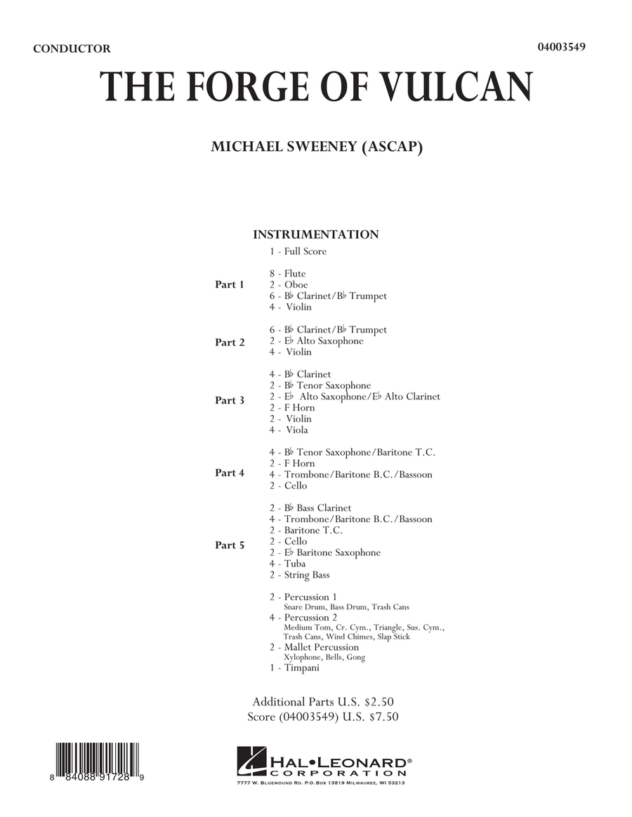 The Forge of Vulcan - Conductor Score (Full Score)