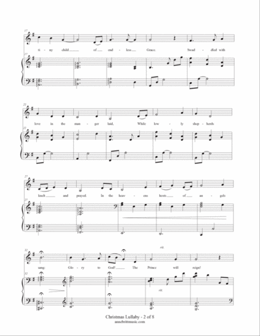Christmas Lullaby (alto/mezzo vocal solo) Voice Solo scores gallery preview page 2