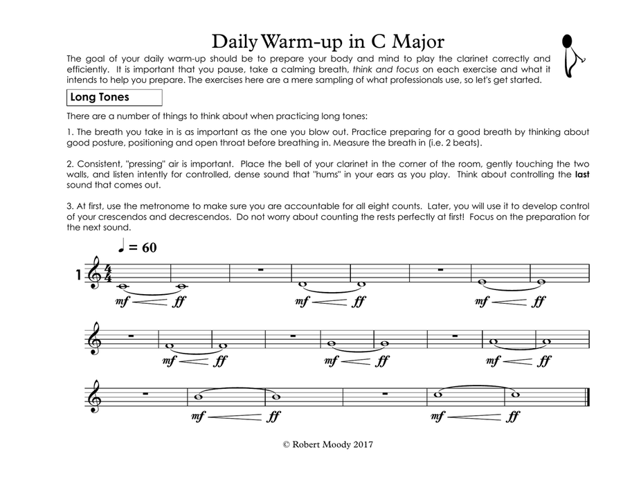 Clarinet Daily C Major Warm-up Concert Band - Digital Sheet Music