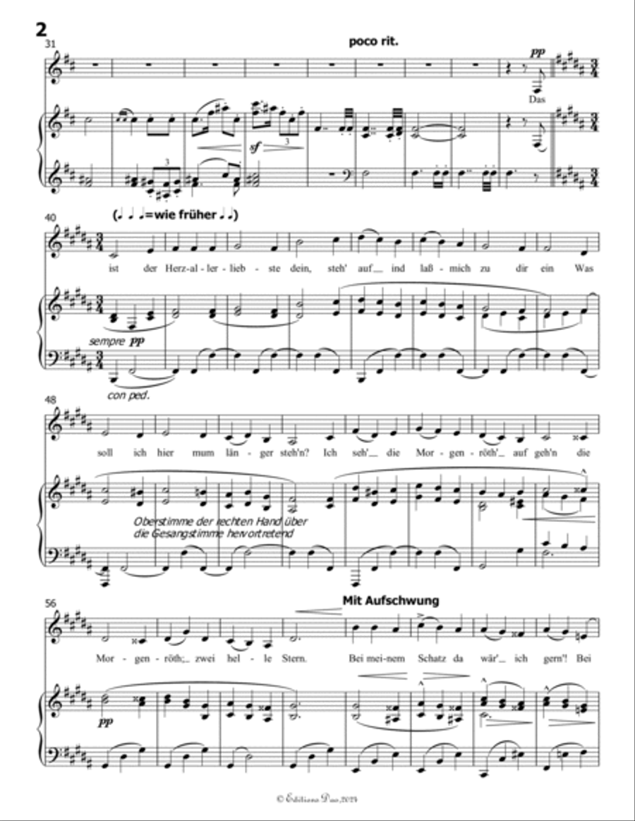 Wo die schönen Trompeten blasen, by Mahler, in b minor Piano, Vocal scores gallery preview page 4