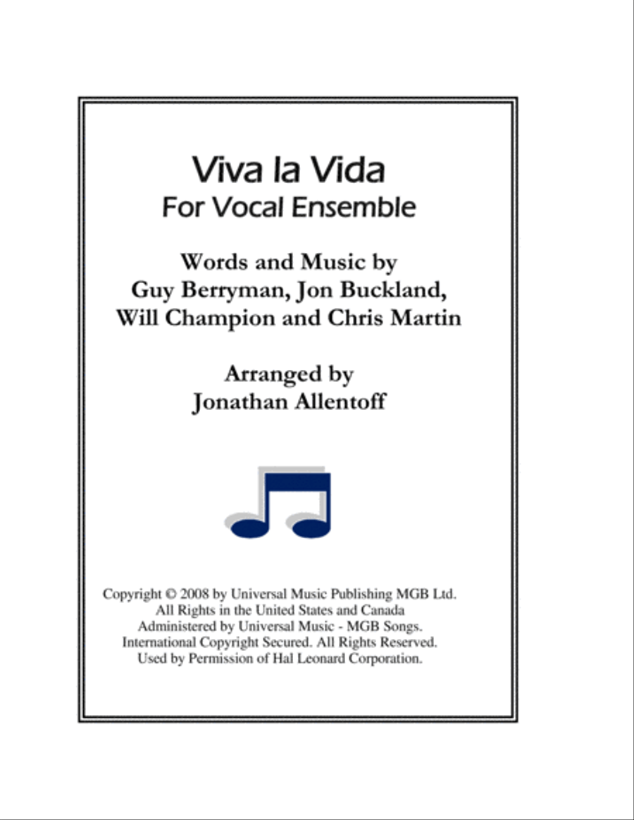 Viva La Vida 4-Part scores gallery preview page 1