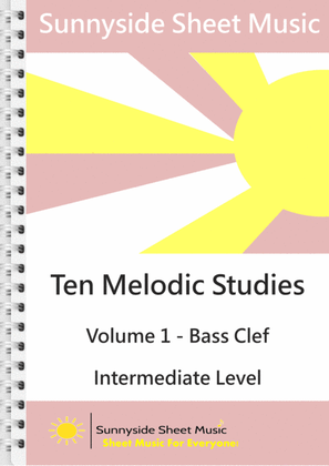 Book cover for Ten Melodic Studies, Bass Clef, Volume 1