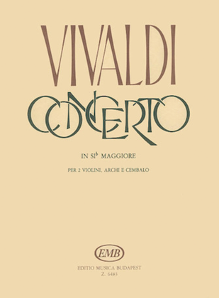 Book cover for Concerto in B Flat Major for 2 Violins Strings and Basso Continuo RV524