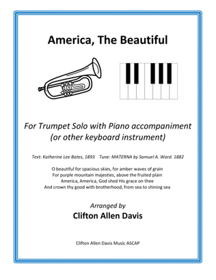 America the Beautiful for Bb Trumpet and Piano