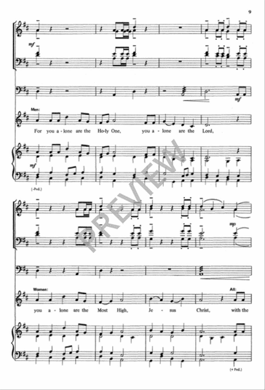 Melodic Gloria Unison Choir scores gallery preview page 10