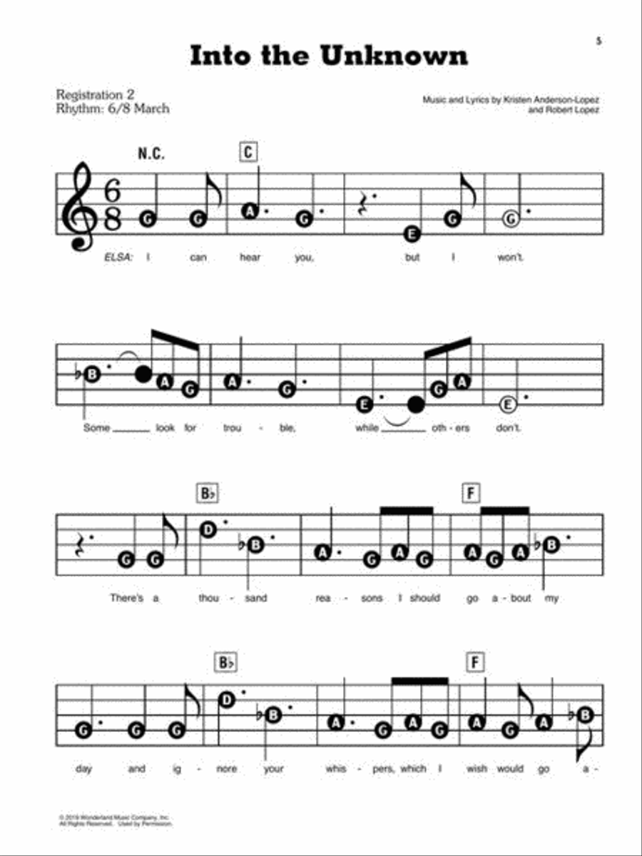 Frozen 2 Frozen 2 Electronic Keyboard scores gallery preview page 6