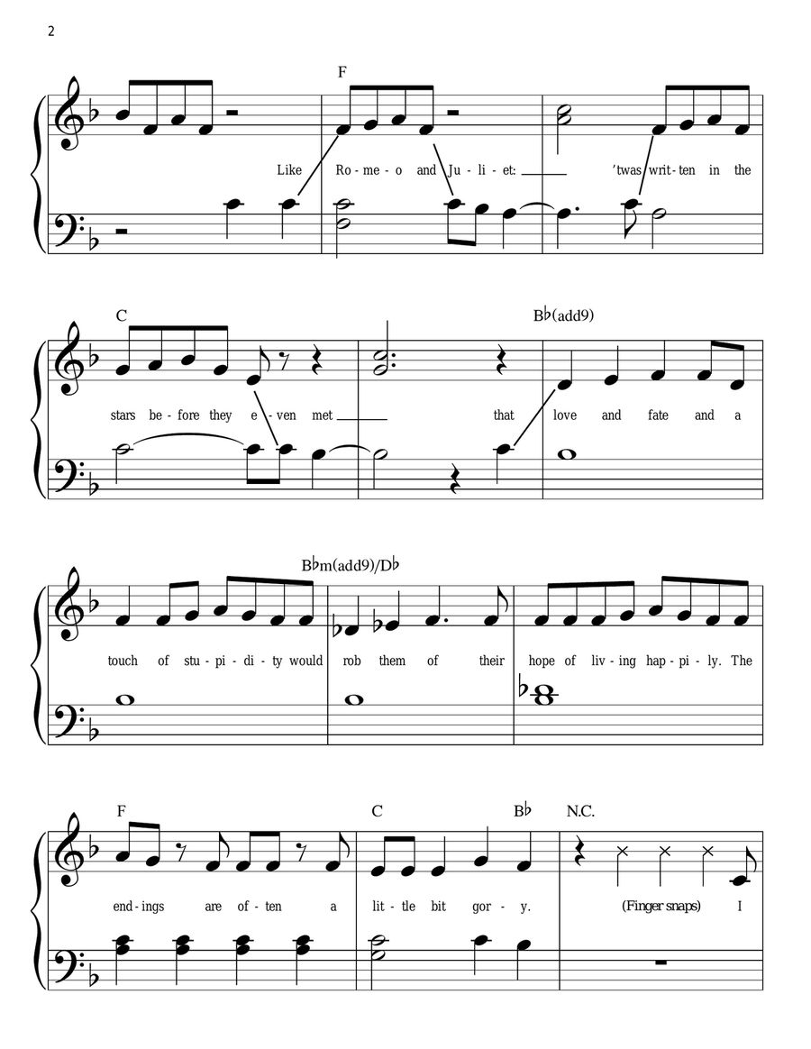 Naughty Easy Piano scores gallery preview page 2