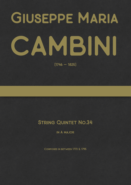 Cambini - String Quintet No.34 in A major image number null