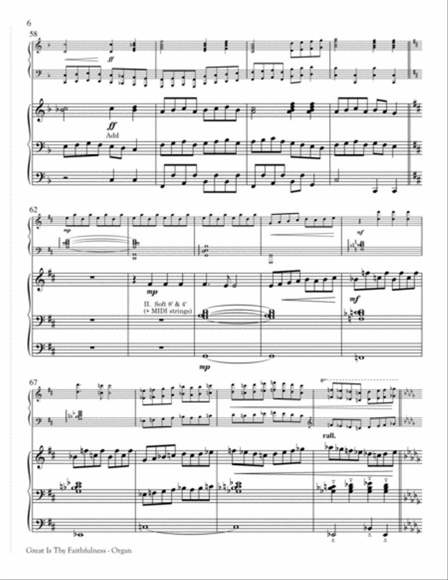 Great Is Thy Faithfulness - Piano/Organ 5-Octaves scores gallery preview page 6
