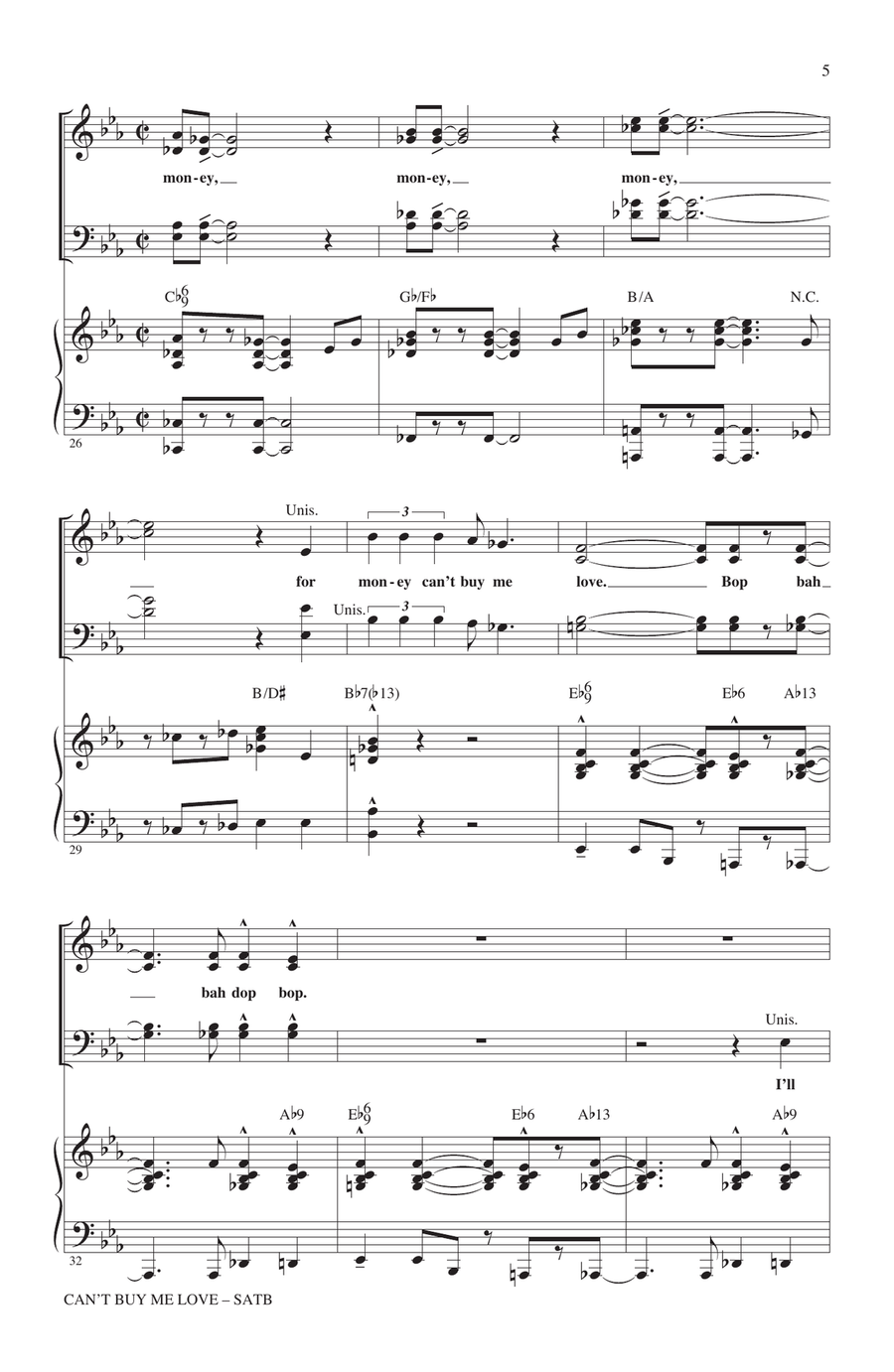 Can't Buy Me Love (arr. Kirby Shaw) 4-Part scores gallery preview page 4