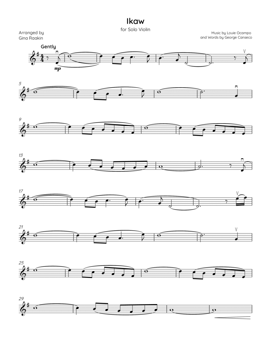 Ikaw Violin Solo scores gallery preview page 1