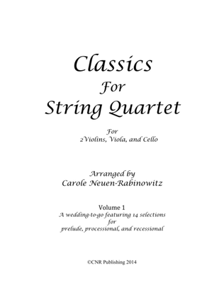 Book cover for Classics for String Quartet Vol 1