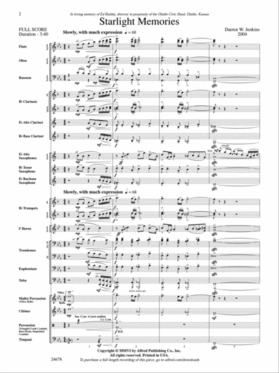 Starlight Memories Concert Band scores gallery preview page 2