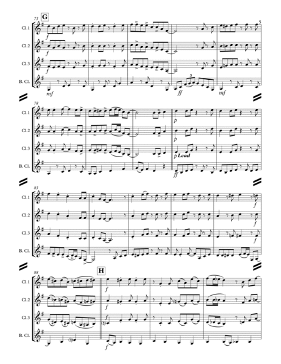 Rockin' Around The Christmas Tree Woodwind Quartet scores gallery preview page 6