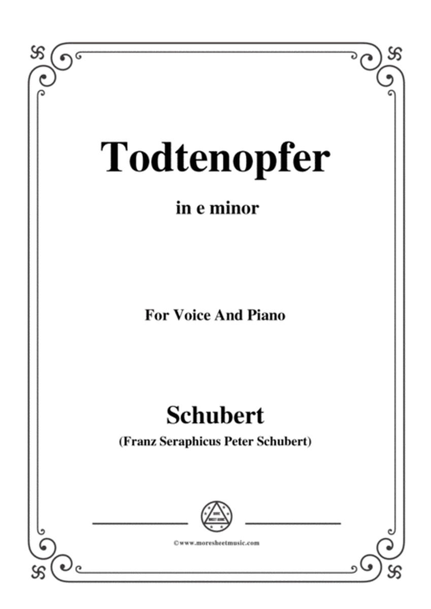 Schubert-Todtenopfer,in e minor,for Voice&Piano image number null