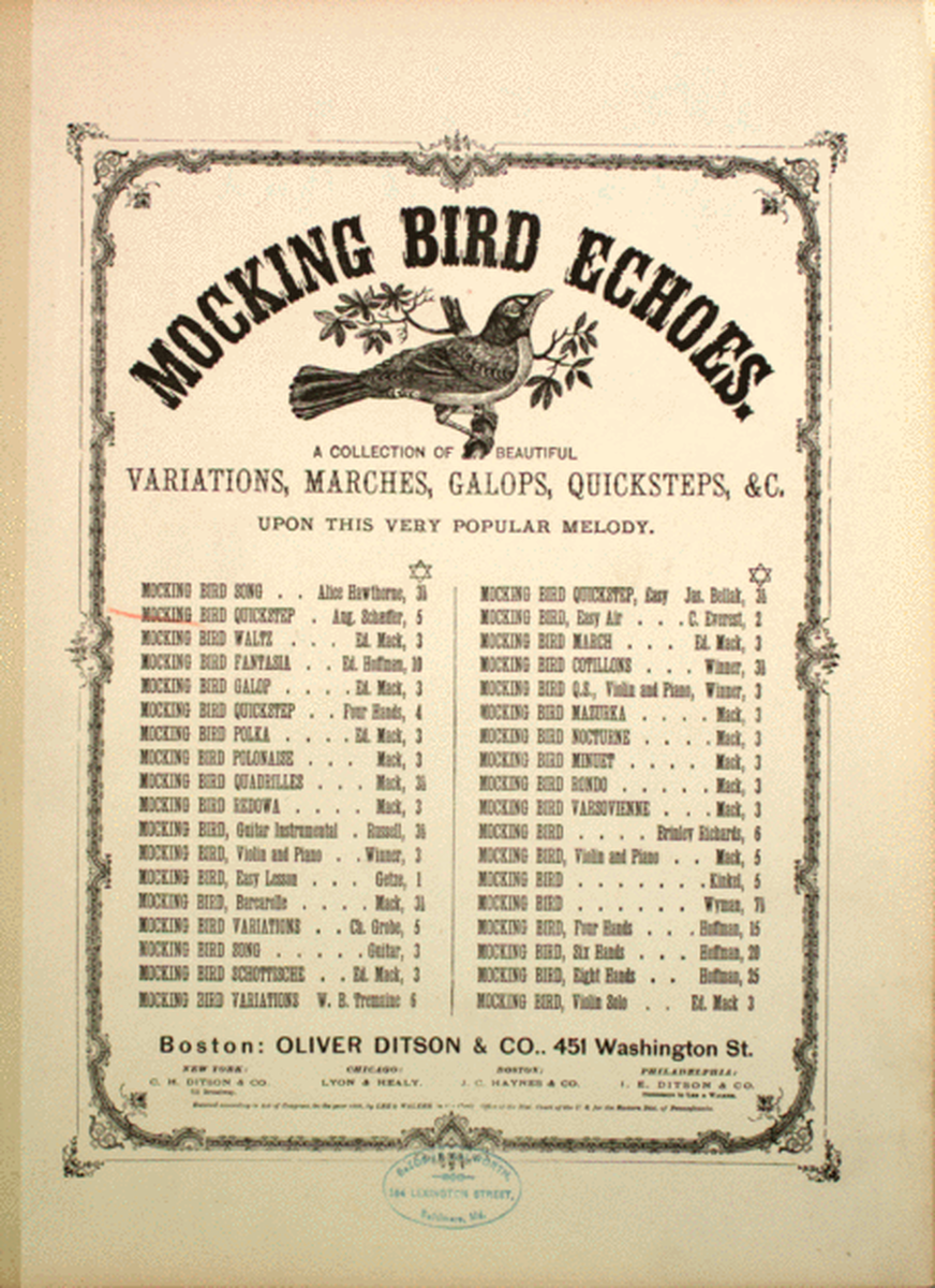 Mocking Bird Echoes: Mocking Bird Quickstep
