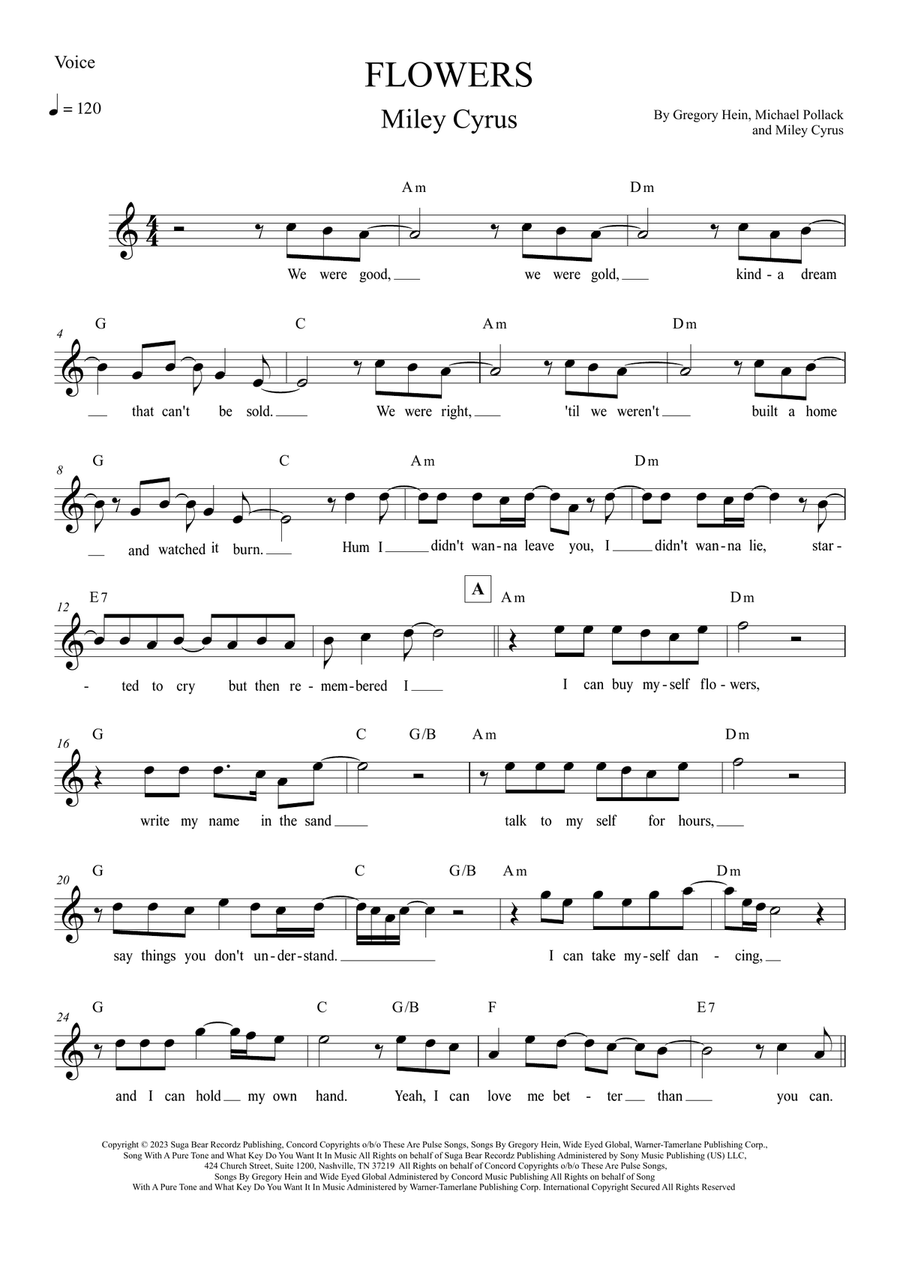 Flowers Piano scores gallery preview page 1