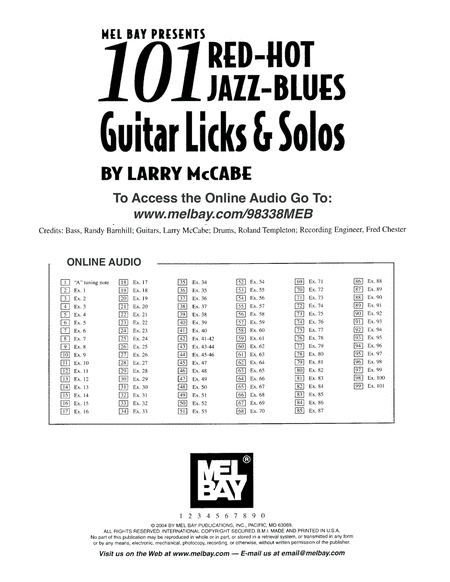 101 Red Hot Jazz-Blues Guitar Licks & Solos image number null