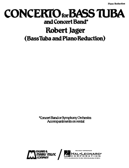 Robert Jager: Concerto for Bass Tuba