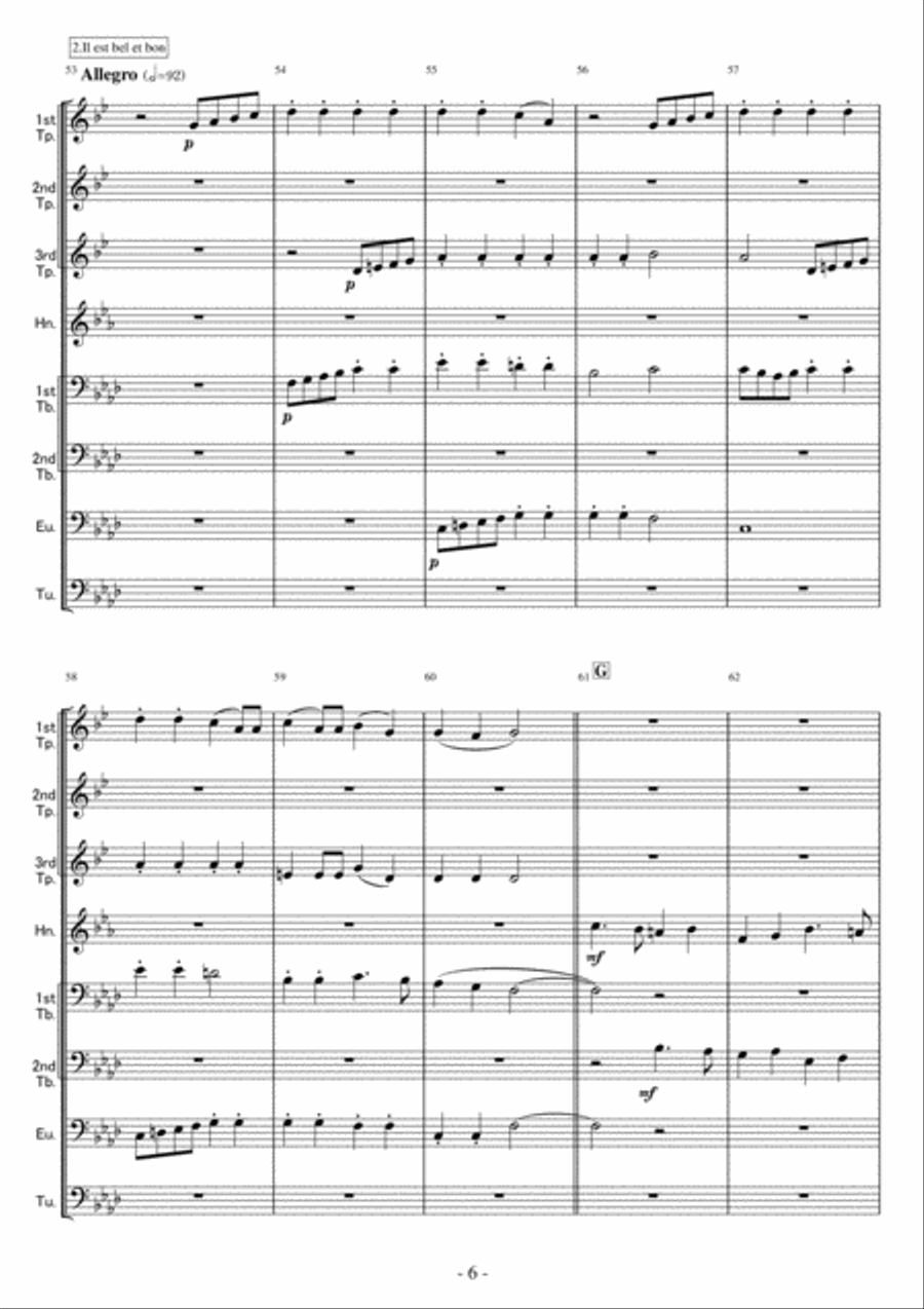 Three Madrigals (for brass octet) Chamber Orchestra scores gallery preview page 6