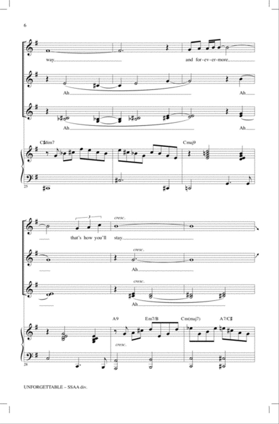Unforgettable (arr. Mac Huff) SSA scores gallery preview page 5