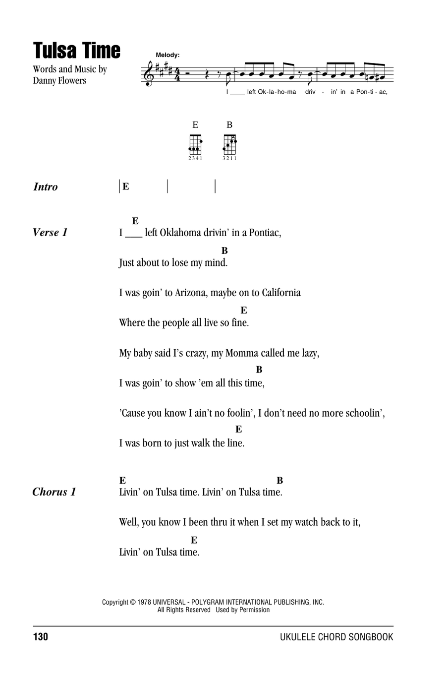 Tulsa Time Ukulele scores gallery preview page 1