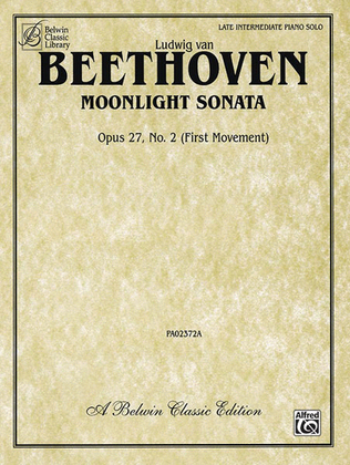 Book cover for Moonlight Sonata, Op. 27, No. 2 (First Movement)