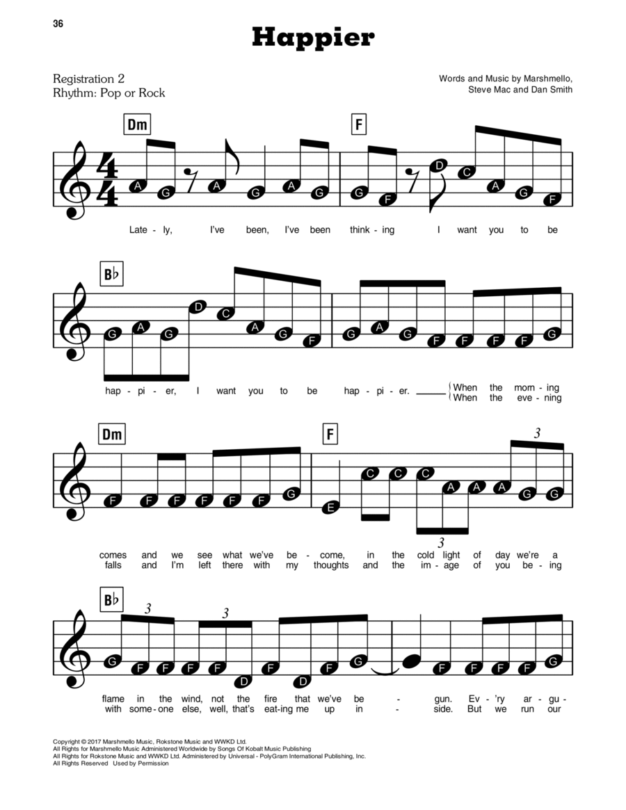 Happier Easy Piano scores gallery preview page 1