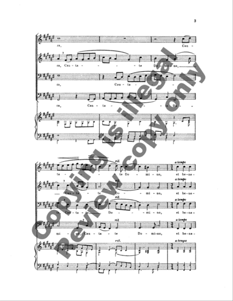 Cantate Domino (O Sing Unto the Lord) TTBB scores gallery preview page 4