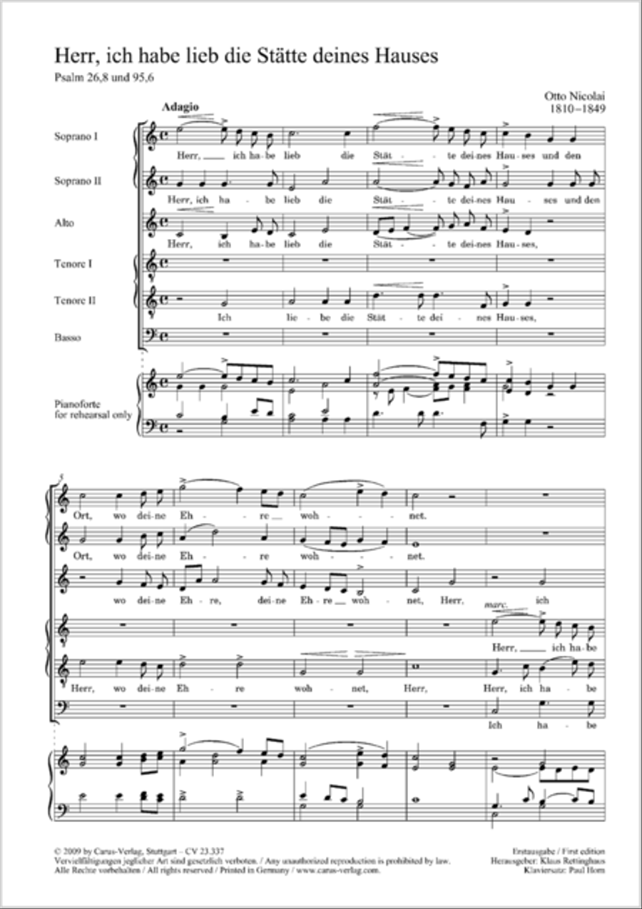 Herr, ich habe lieb die Statte deines Hauses Choir scores gallery preview page 2