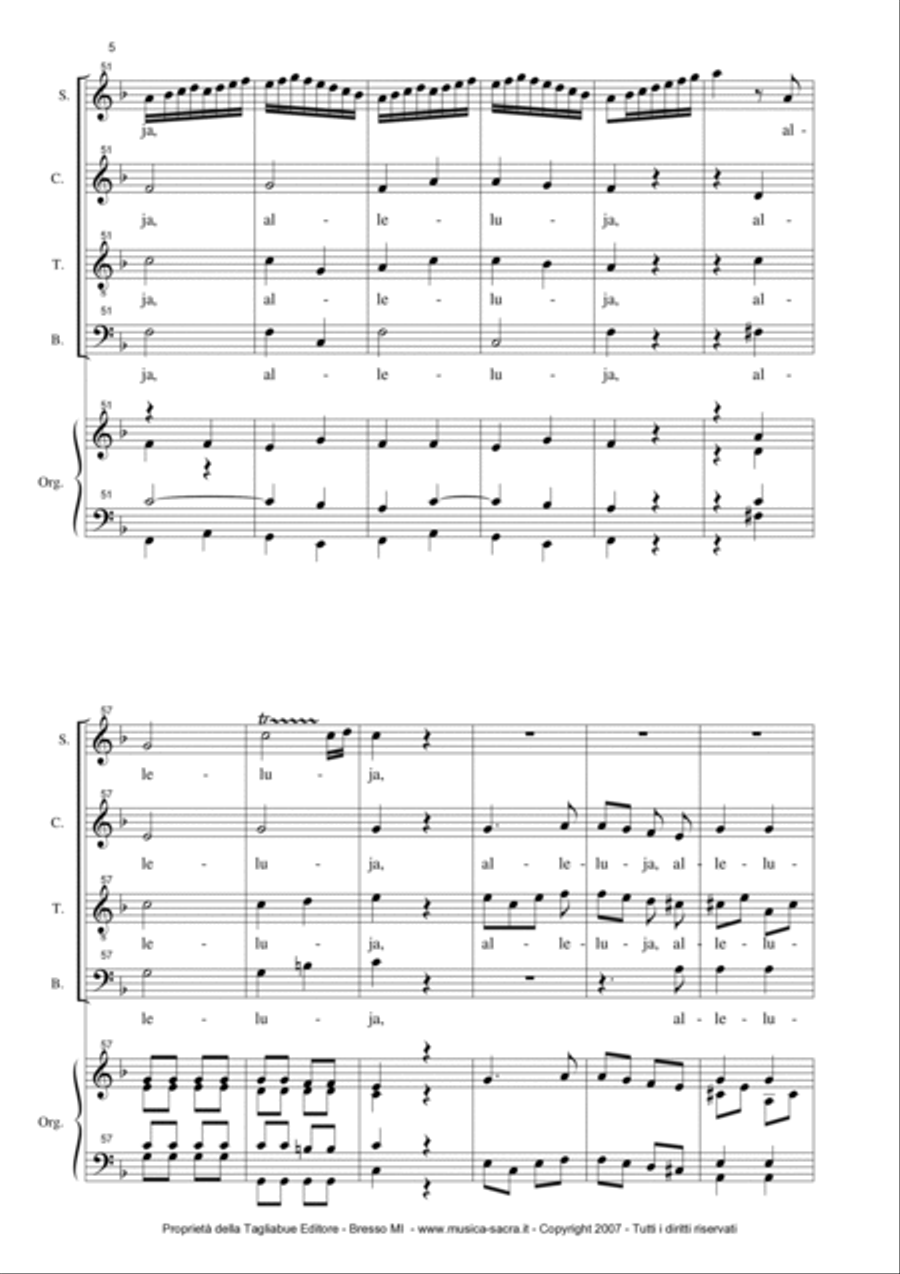 ALLELUJA (Exsultate, jubilate K.165) W.A.Mozart - Arr. for SATB Choir and Organ 4-Part scores gallery preview page 5