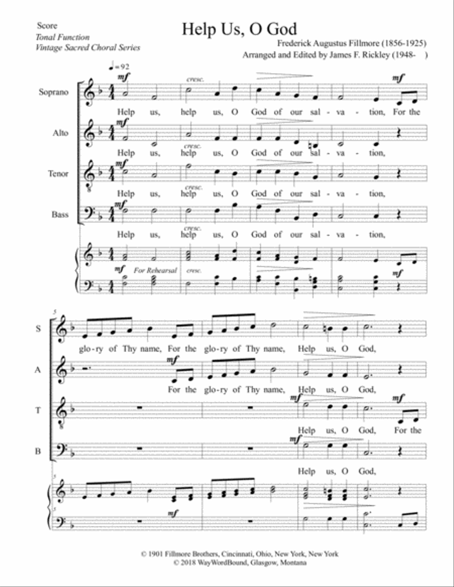 Help Us, O God 4-Part scores gallery preview page 1