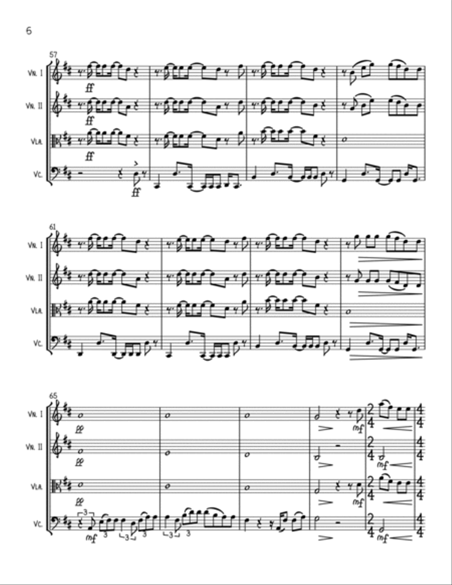 Eyes Closed String Quartet scores gallery preview page 6