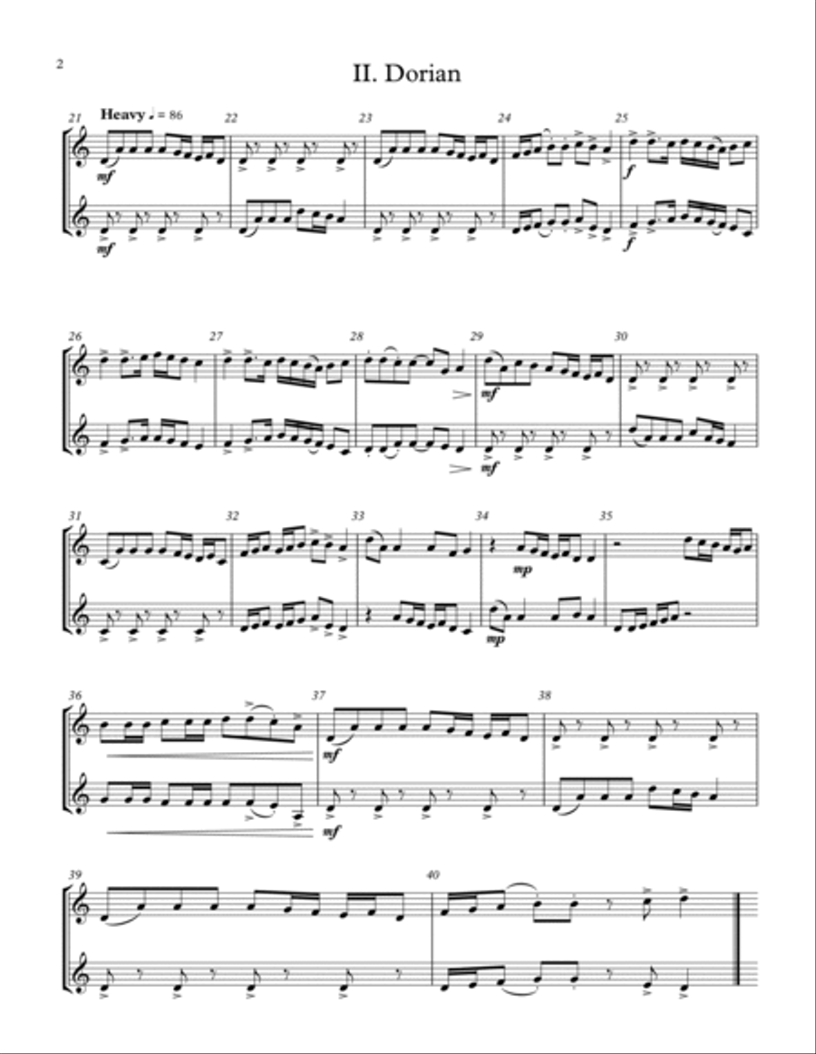 Seven Modes, Seven Duets - Bb Treble Transposition Small Ensemble scores gallery preview page 2