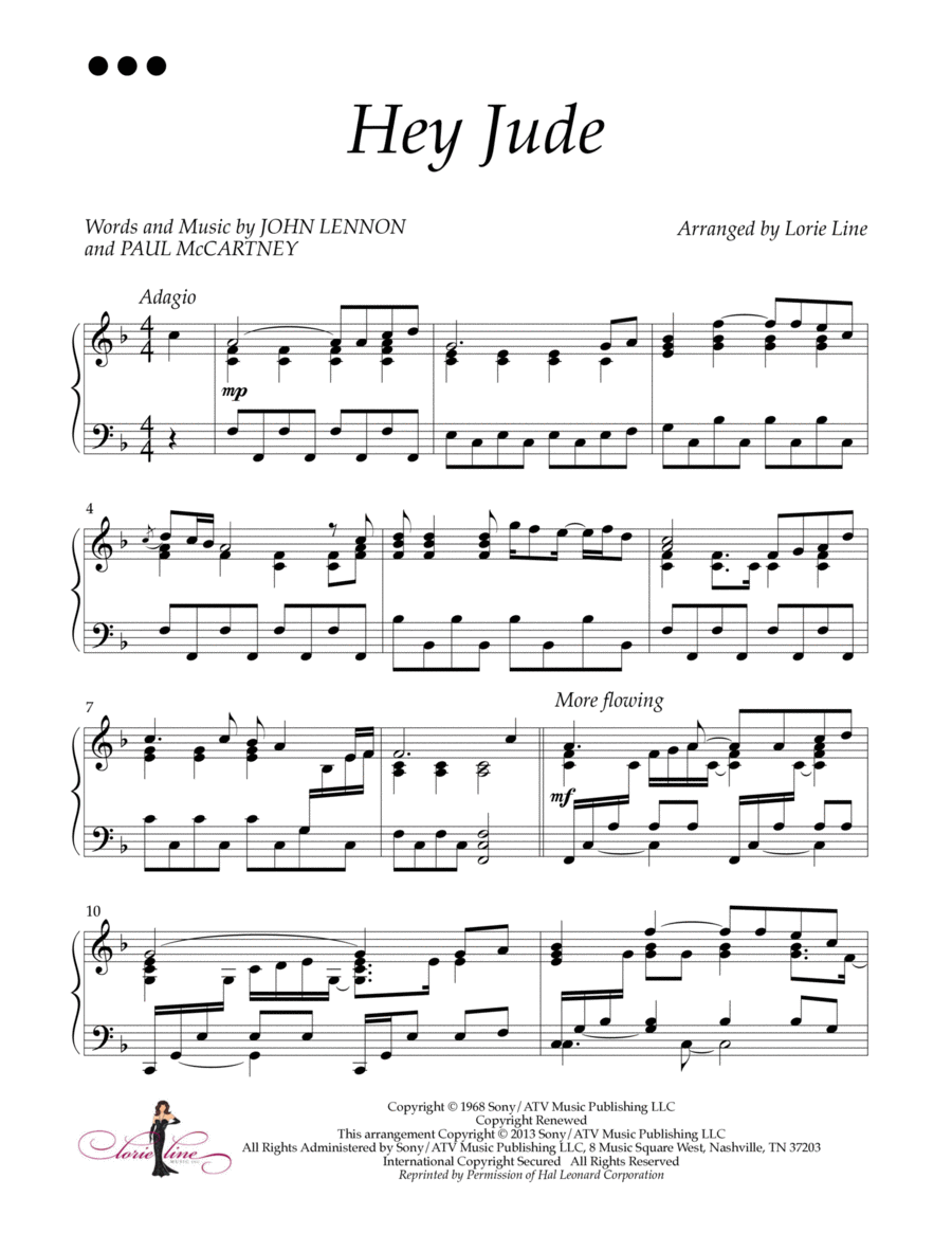 Hey Jude Hey Jude Piano Solo scores gallery preview page 1