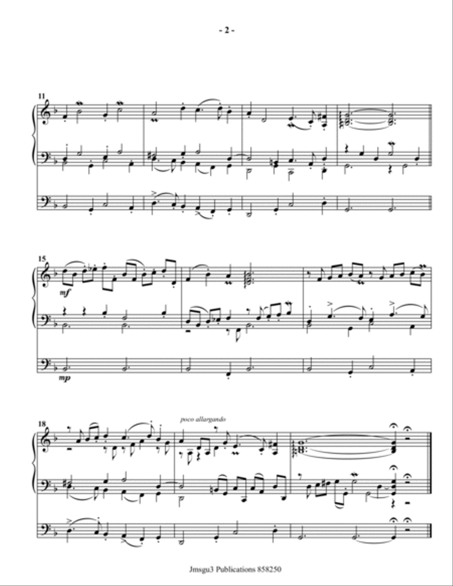 Bull: Three Pieces from Parthenia In-violata for Harpsichord & Gamba or Cello String Duet scores gallery preview page 2