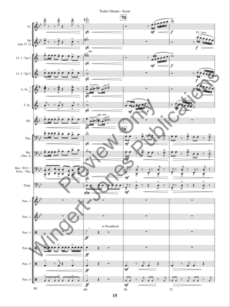 Tesla's Dream (Score) Concert Band scores gallery preview page 18