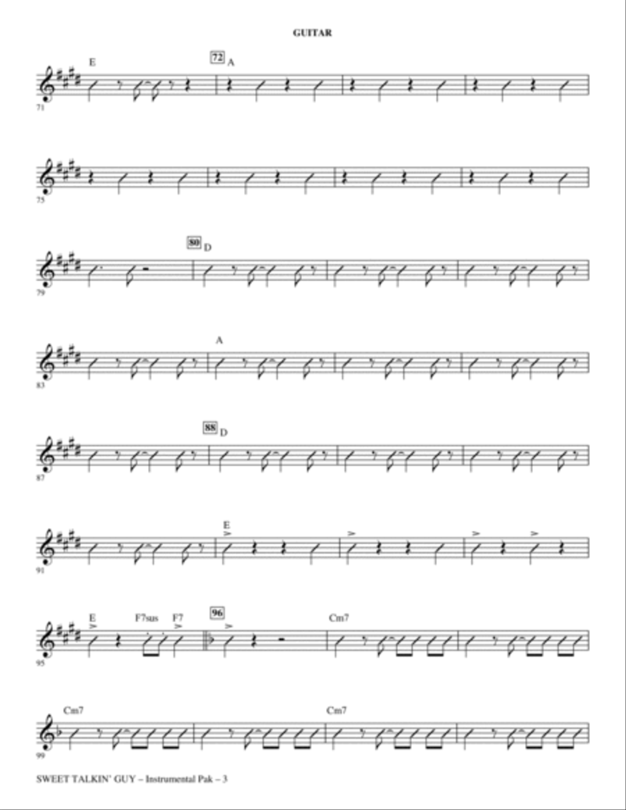 Sweet Talkin' Guy - Music Of The Chiffons (Medley) - Guitar Choir scores gallery preview page 3