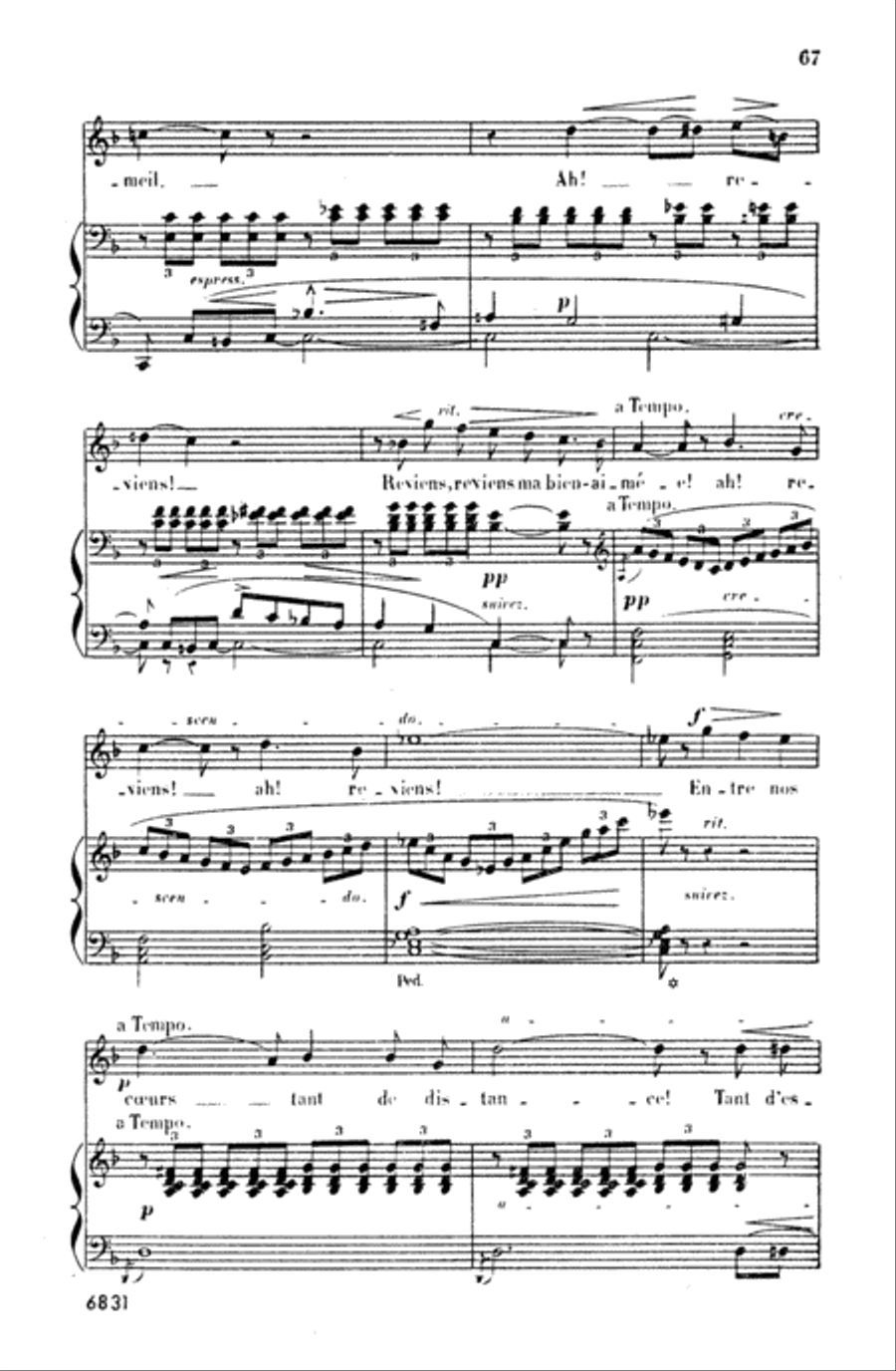 Bizet: Twenty Melodies-- Soprano or Tenor (French) Voice scores gallery preview page 2