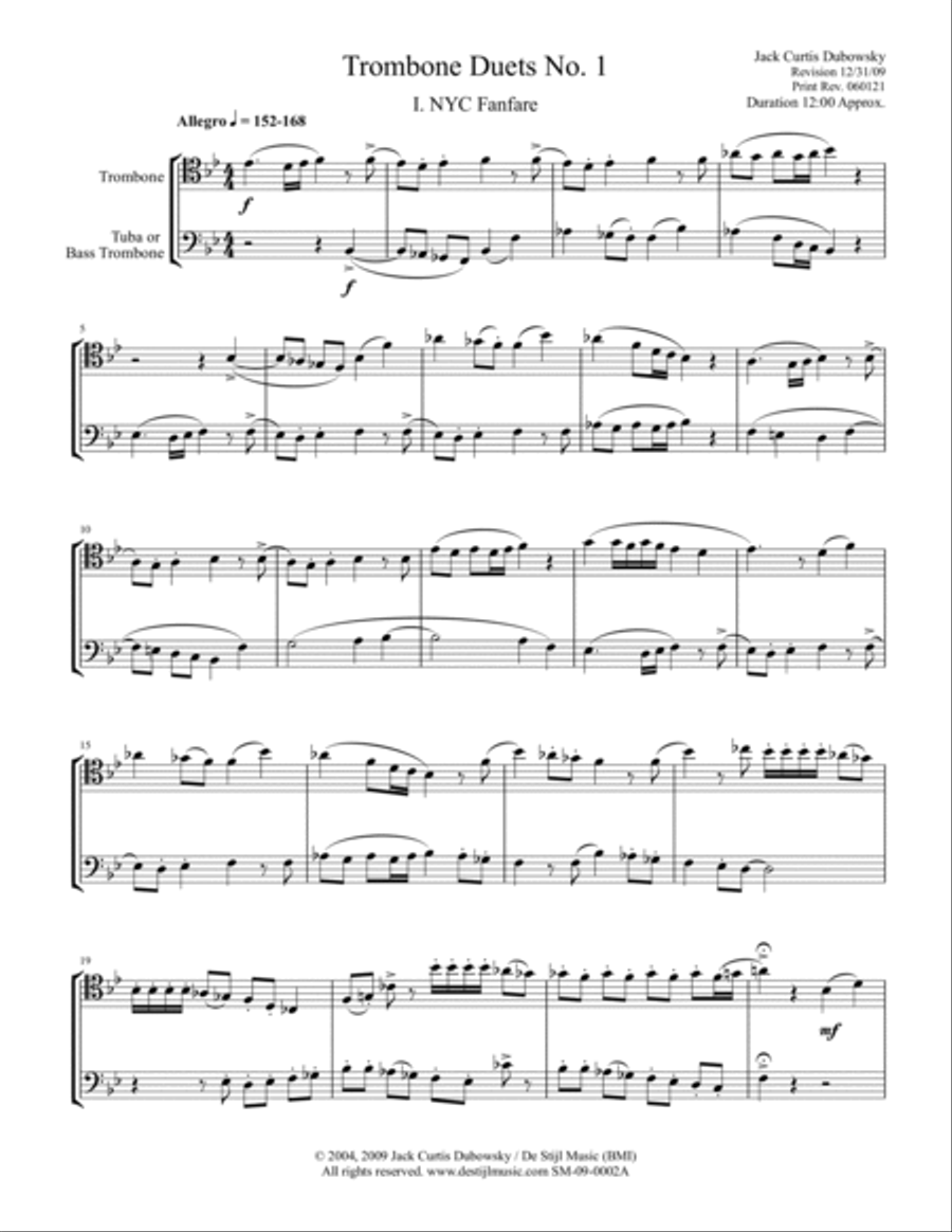 Trombone Duets No. 1 Brass Duet scores gallery preview page 3