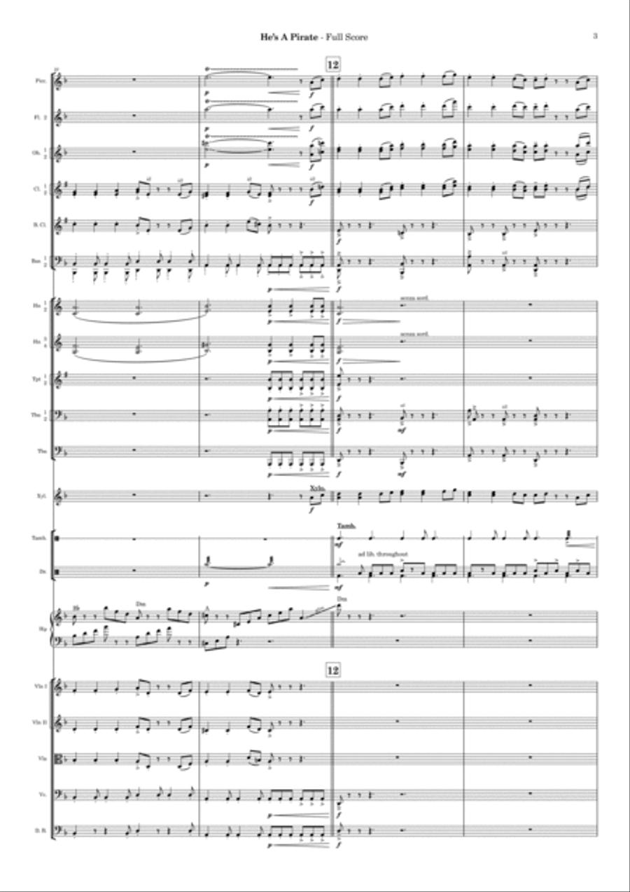 He's A Pirate Full Orchestra scores gallery preview page 3