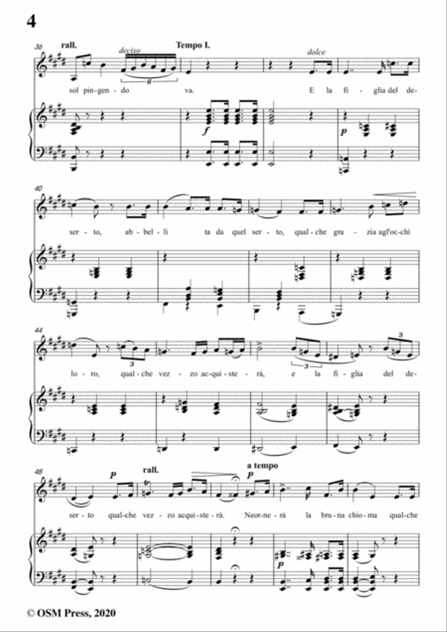 Donizetti-Ne ornera la bruna chioma,in E Major,for Voice and Piano Voice Solo scores gallery preview page 6